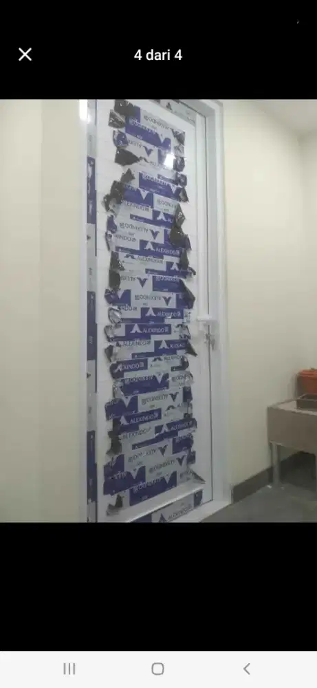 Pintu aluminium dobel spandrel T210cm L80cm harga terpasang 2,8 jt/pcs