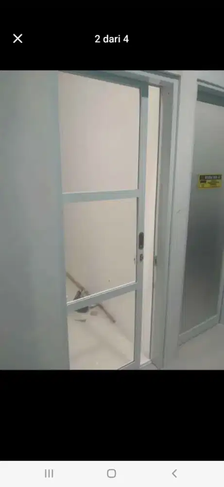 Pintu geser aluminium T210cm L90cm harga berikut pasang 2,4 jt / unit