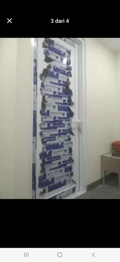 Pintu aluminium spandrel dobel T210cm L80cm hrg terpasang 2,8 jt/unit