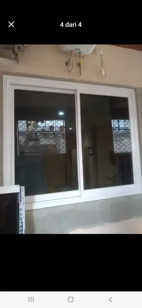 Jendela geser aluminium T100cm L200cm harga plus pasang 2,3 jt / unit
