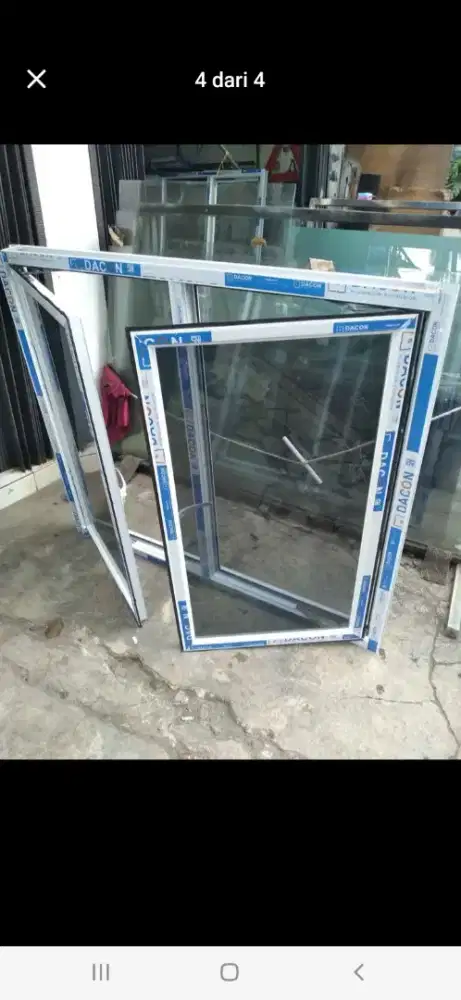Kusen aluminium jendela T120cm L120cm harga dg pasang 1,7 jt / unit