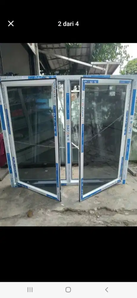 Kusen jendela aluminium T120cm L120cm harga plus pasang 1,7 jt / unit