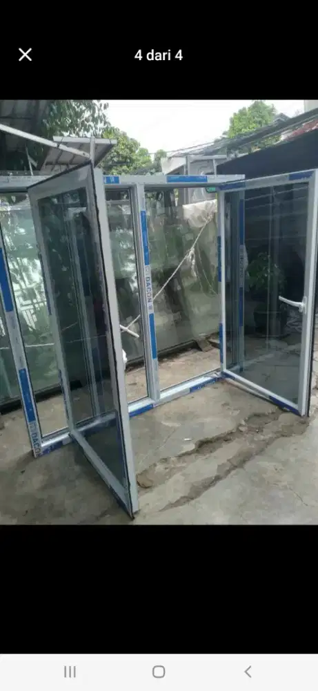 Kusen jendela aluminium T120cm L120cm harga dg pemasangan 1,7 jt/unit