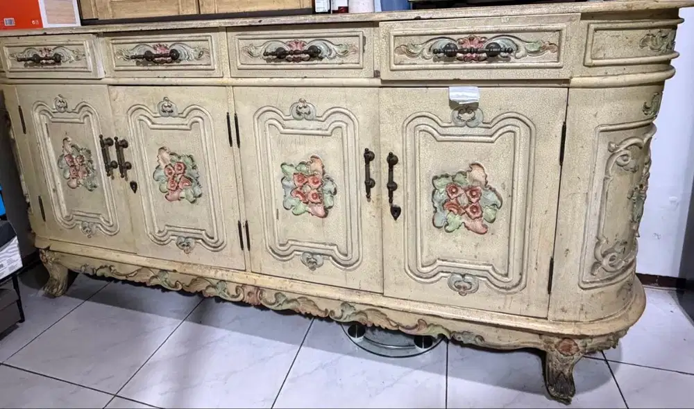 Bufet jati finisihing cat pecah seribu