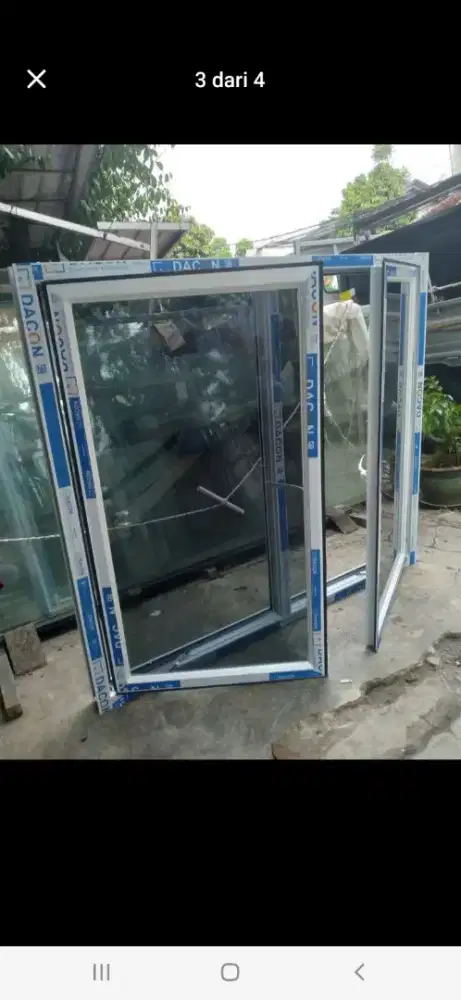 Jendela aluminium dobel daun T120cm L120cm harga dg pasang 1,7 jt/unit