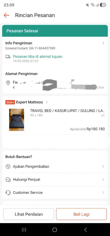 Kasur lipat/travel bed