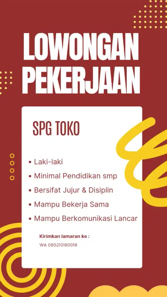 Lowongan pekerjaan SPB SPG