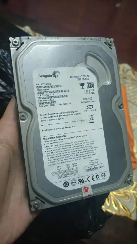 Harddisk PC SATA 250GB Healty 99/100%