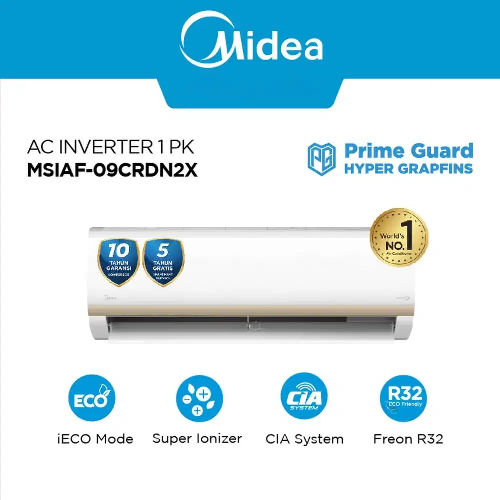Midea AC Inverter 1 PK MSIAF-09CRDN2X (Unit Indoor & Outdoor)