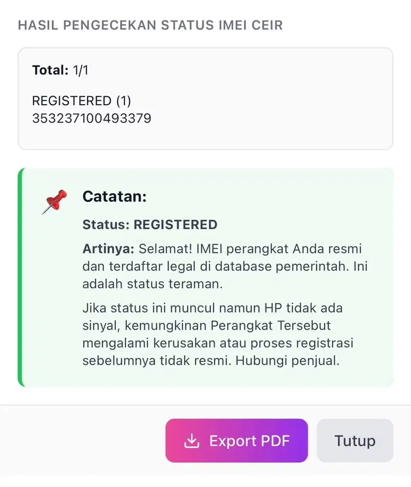 iPhone 11 Pro 64GB Imei Permanen Semua kartu aman