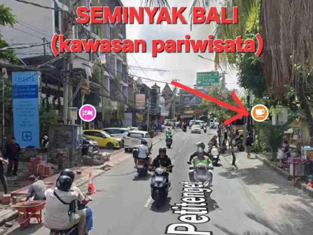 jual tanah langka petitenget 3are pinggir jalan area pariwisata