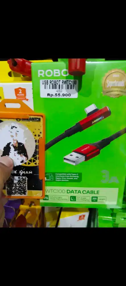 KABEL DATA ROBOT TYPE C RWTC100 3A fast charging