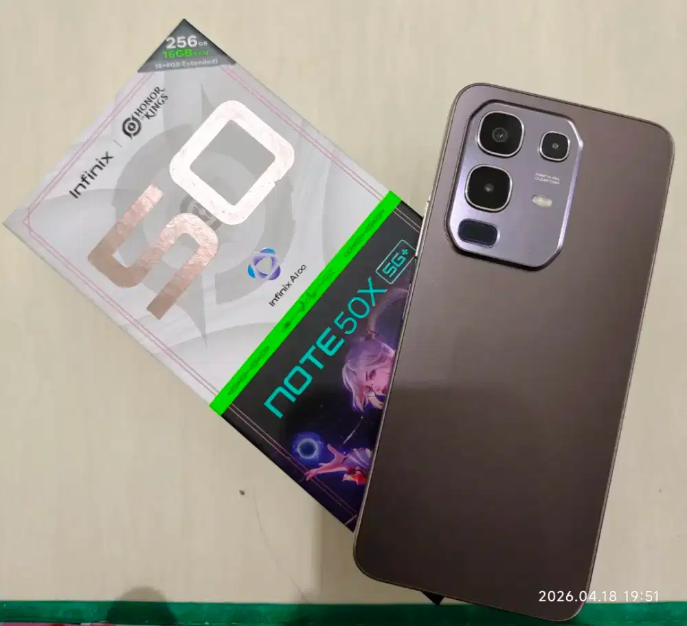 Infinix Note50X 5G+ 8/256 Gb Likenew 98% Garansi Oktober 2026 bs Tt/Bt