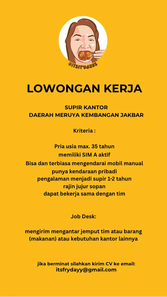 LOWONGAN SUPIR KANTOR