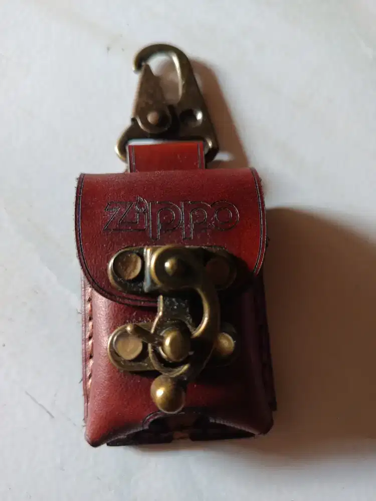 Pounch Zippo vintage kulit asli