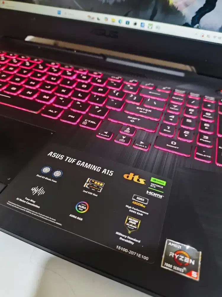 ASUS TUF A15  NVIDIA RTX GARANSI RESMI ACTIVE (SSD 512GB)