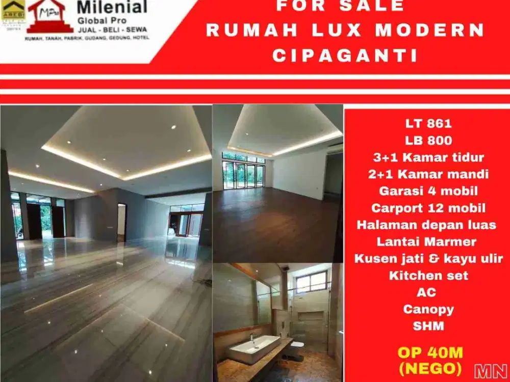 JUAL RUMAH LUX MINIMALIS MODERN CIPAGANTI
