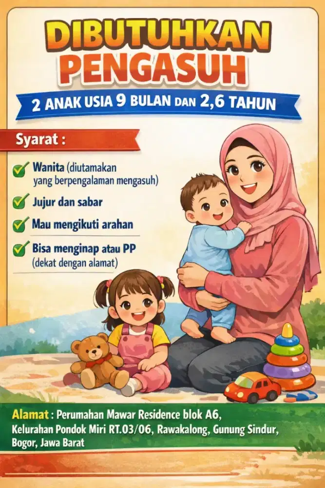 Dibutuhkan Pengasuh Anak / ART