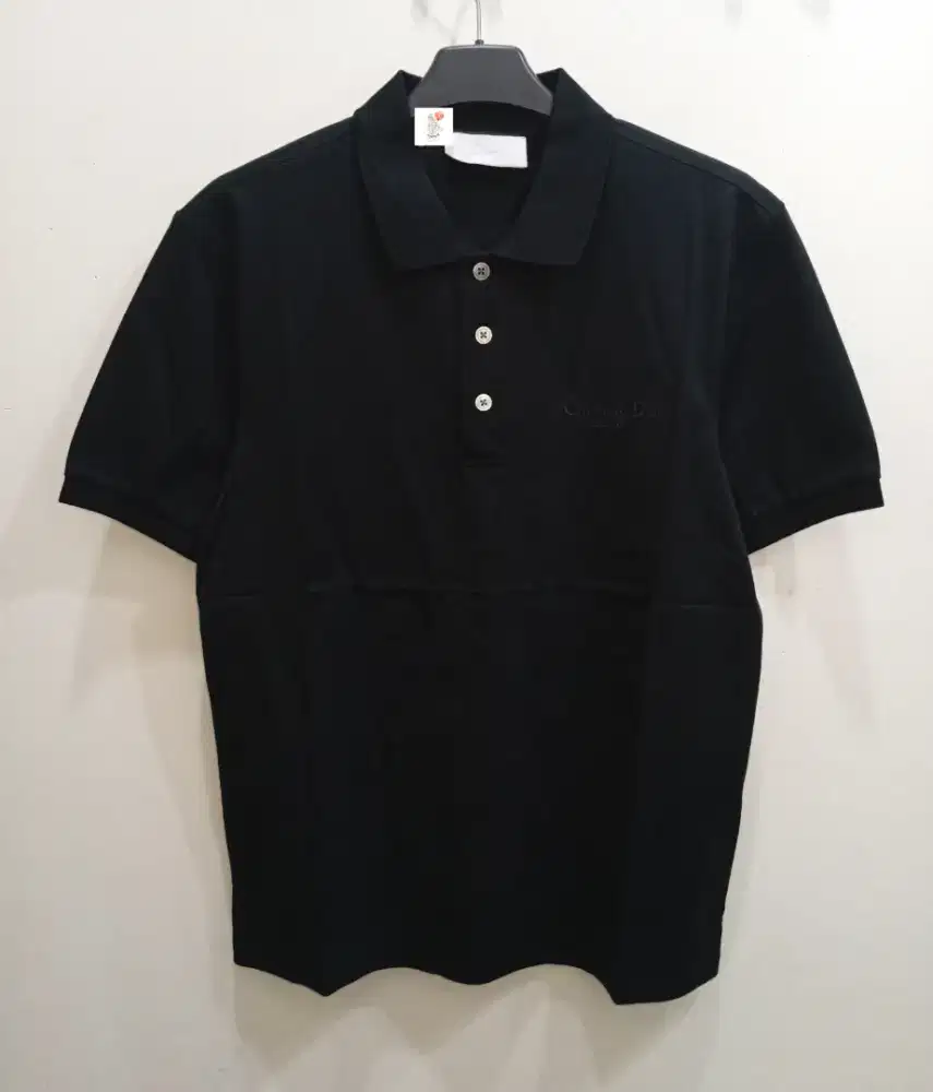 CHR1ST14N DIOR POLO SHIRT BLACK ON BLACK