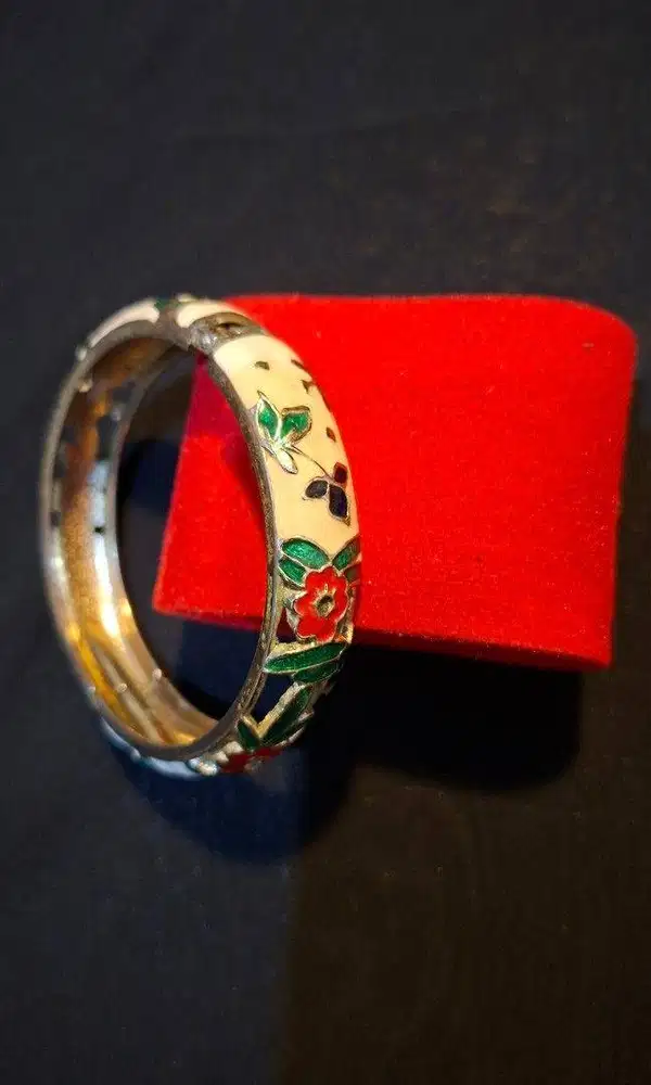 Gelang Vintage Cloisonné atau Gelang Enamel Etnik