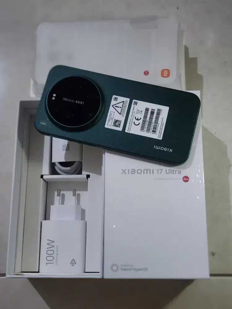 Xiaomi 17 Ultra 5G 16/512Gb, warna Hijau, Aktif 12/4/26,100% Sempurna