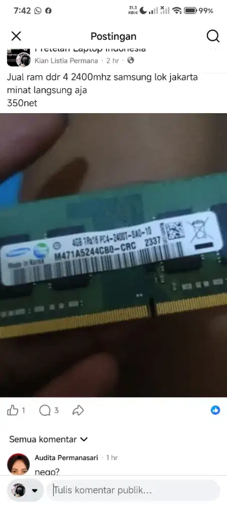 DDR4 4GB SODIMM