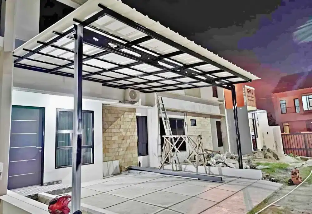 Kanopi baja ringan dan garasi