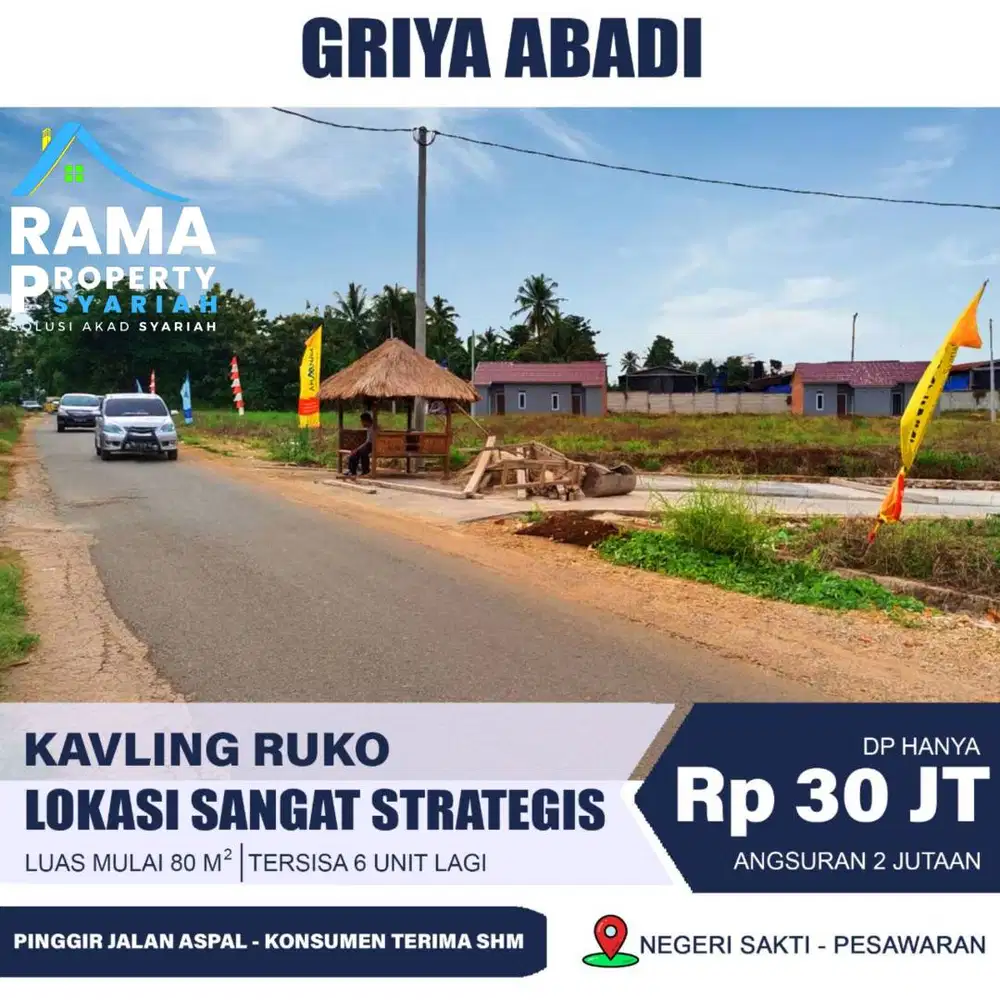 COCOK BUAT RUKO! TANAH KAVLING PINGGIR JALAN NEGRI SAKTI NATAR DP MURA