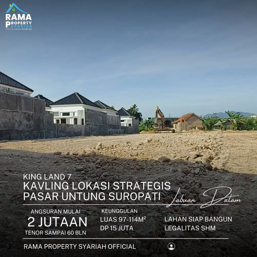 TERDEKAT KAMPUS UNILA! TANAH KAVLING DP MURAH BELAKANG PASAR UNTUNG