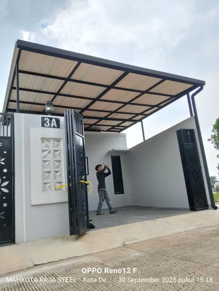 Kanopi minimalis atap alderon single layer