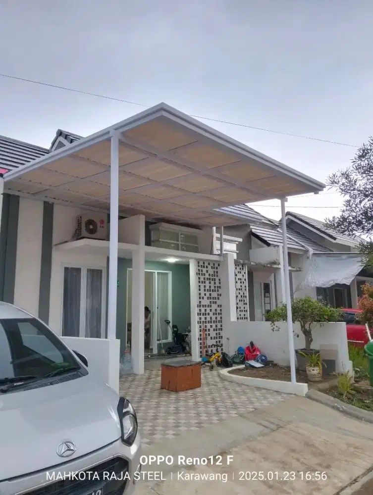 Kanopi alderon single layer rangka minimalis modern