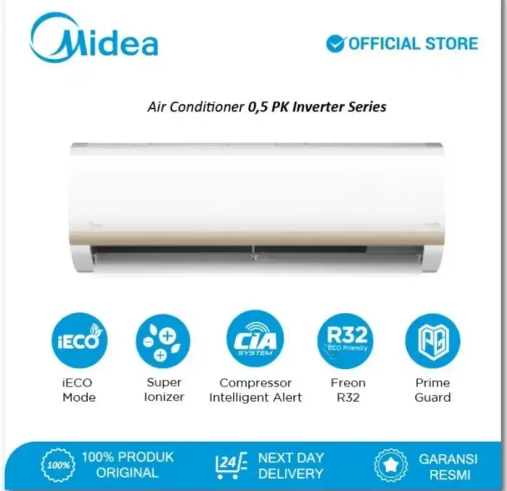 Promo AC Midea 1/2 PK Cashback hingga Cicilan bunga 0% di Atlanta