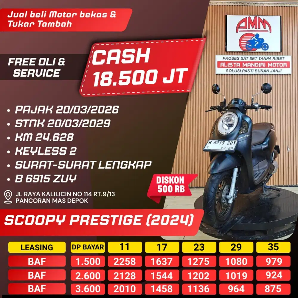SCOOPY PRESTIGE 2024 REMOT 2 CASH / KREDIT ALISTA