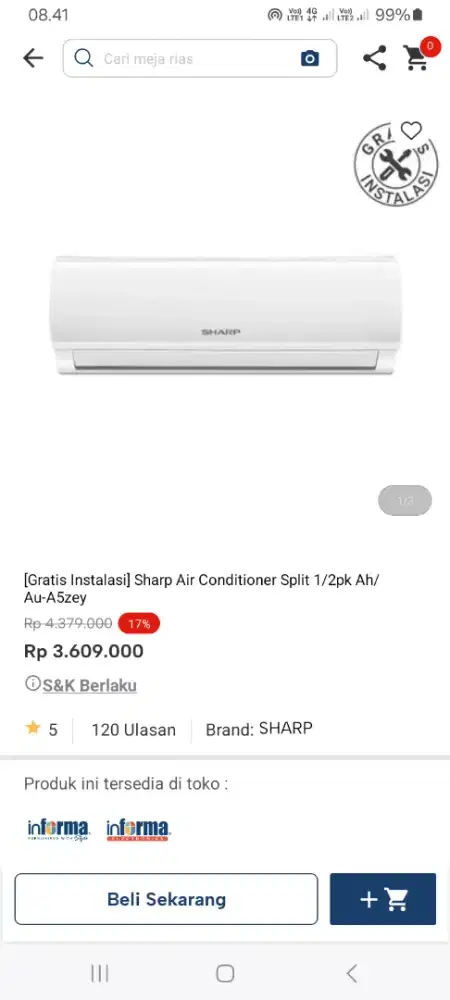 PROMO KREDIT SHARP AC SPLIT 1/2PK