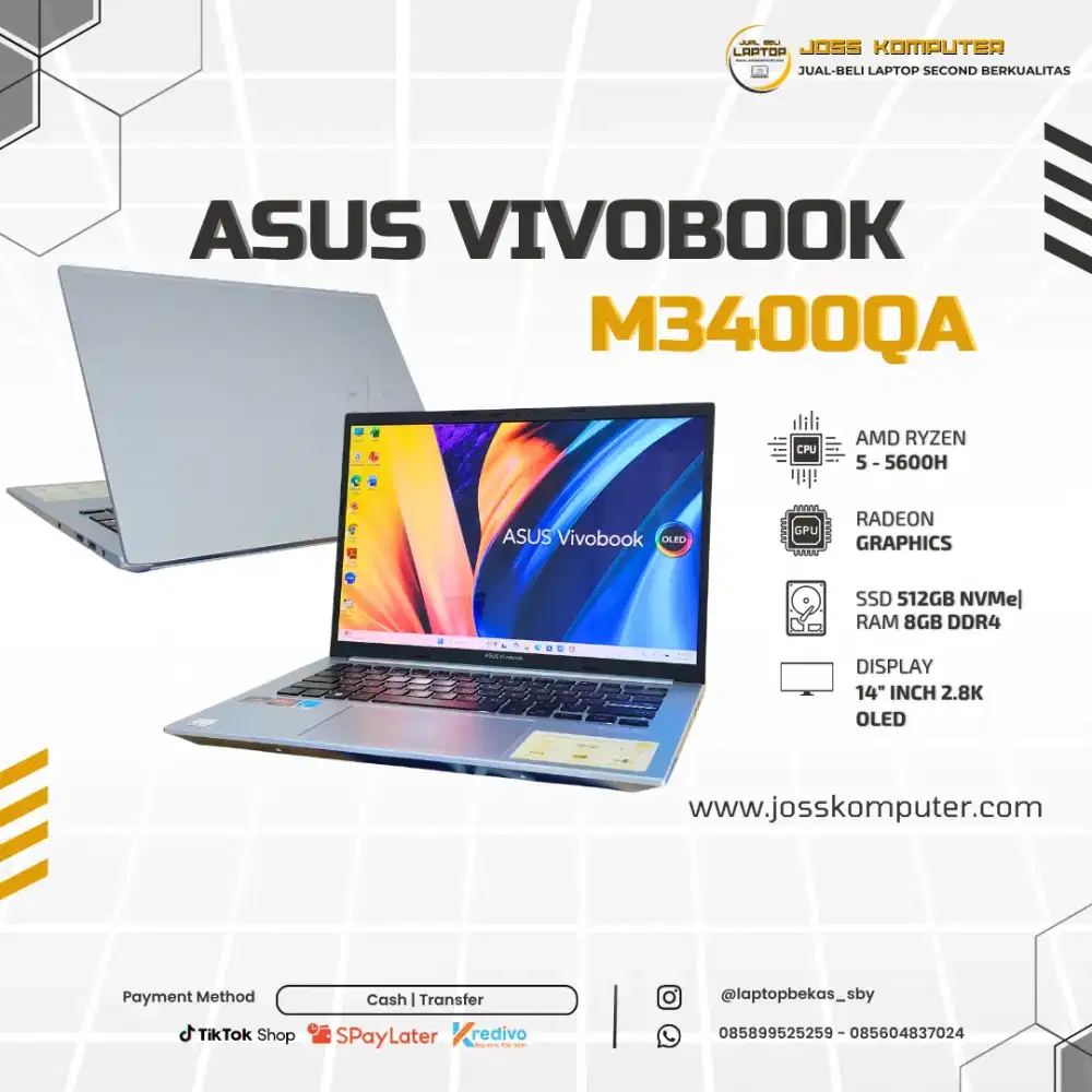 Laptop Second ASUS M3400QA Ryzen 5 5600H (8GB/SSD 512GB)