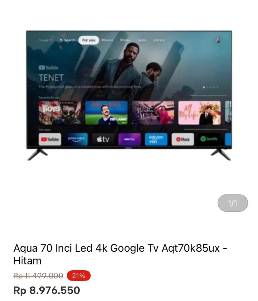 AQUA GOOGLE TV 4K 70inci