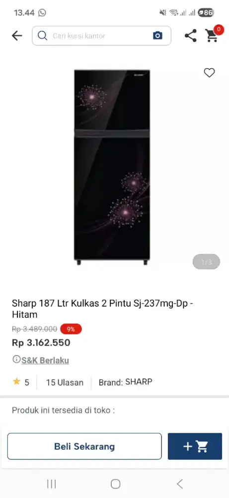 Kulkas sharp 2pintu promo