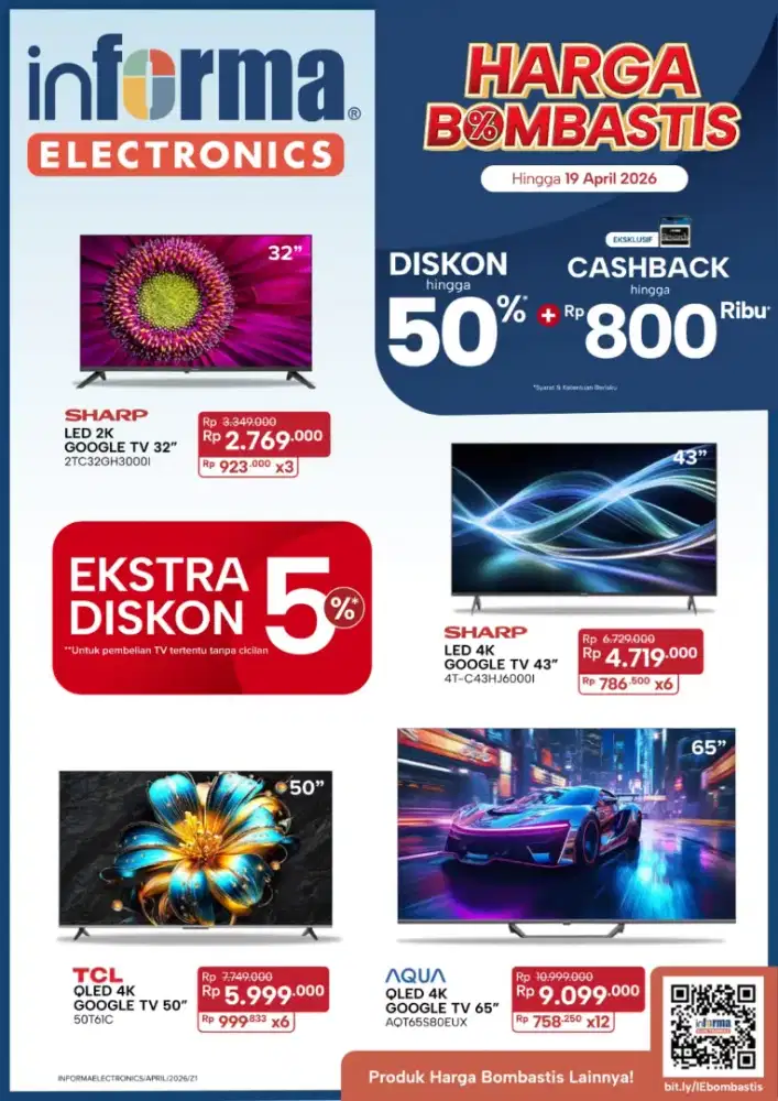 Ready stok tv sharp 43 inc google tv