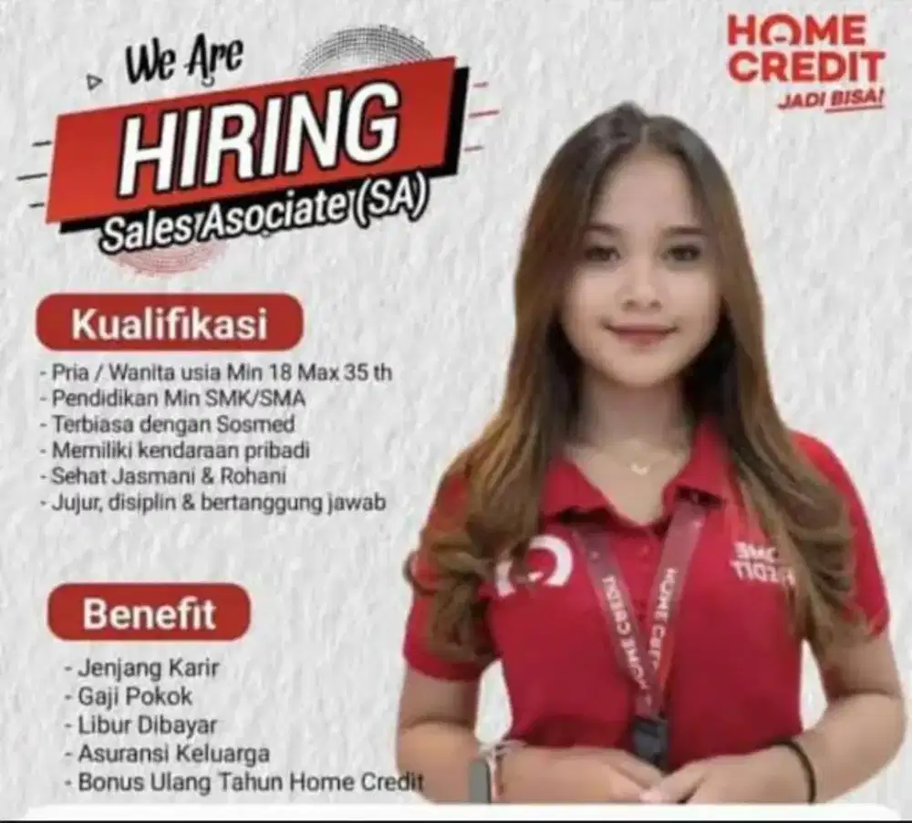 Lowongan kerja Sales Homecredit Area Mall Ambassador jaksek
