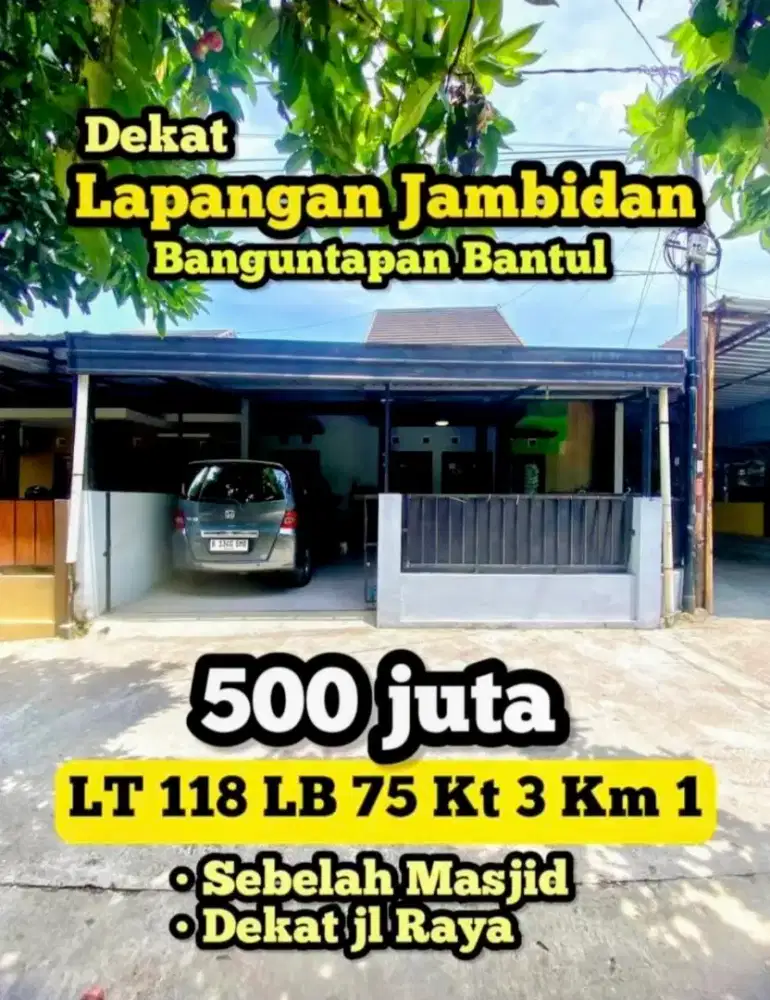 Jual Rumah di Banguntapan Dekat Masjid