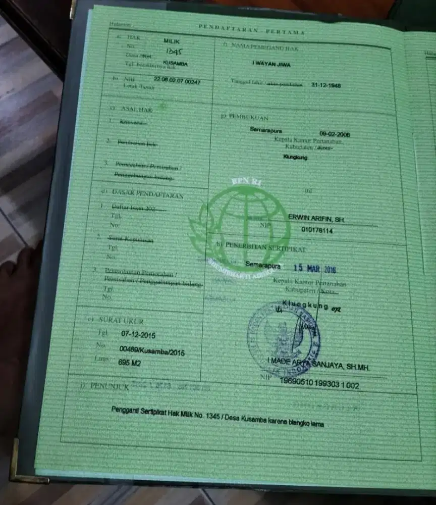 Di jual tanah dikarang dadi Klungkung Bali.