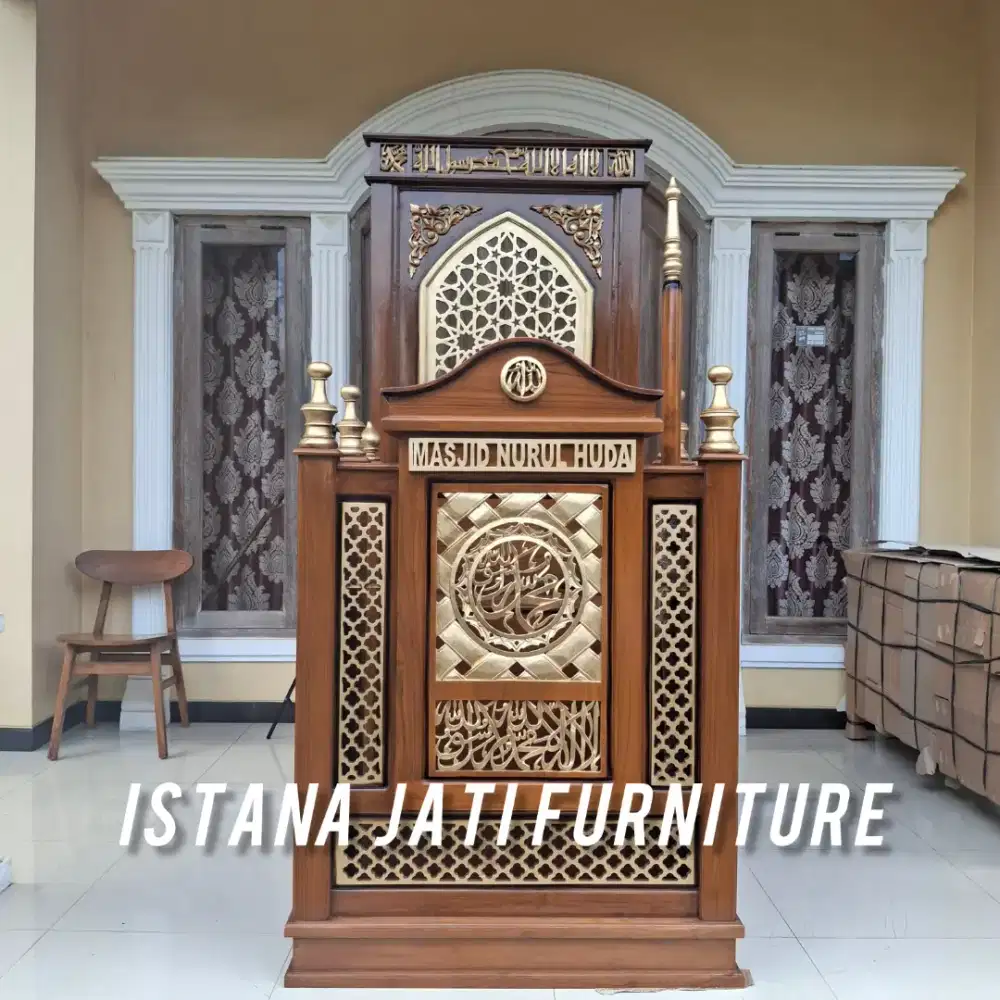 Mimbar masjid minimalis jati modern