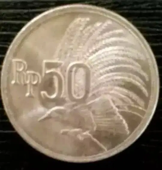 Uang Koin 50 Rupiah Cendrawasih Th 1971