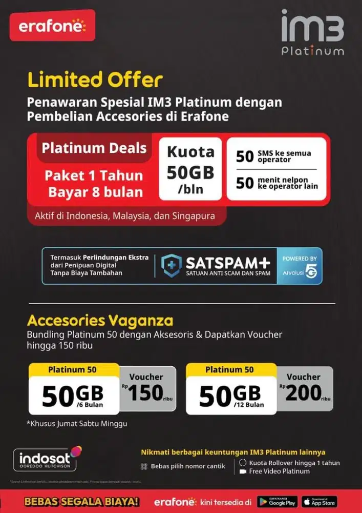 Kartu paketan indosat 12bln hanya 100rban saja 1000GB/1TB