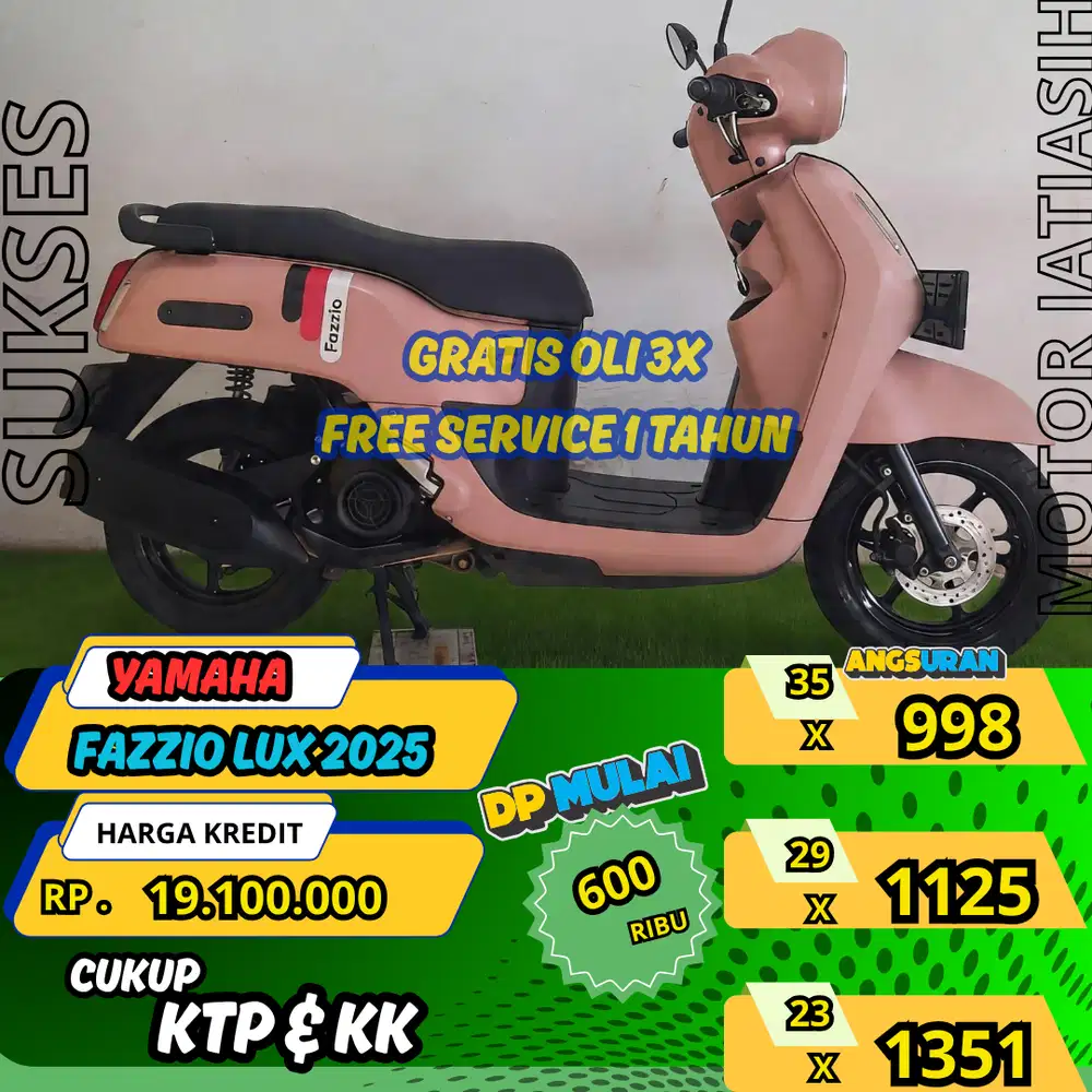 YAMAHA FAZZIO LUX 2025  DP TERMURAH SYRT KTP&KK (SUKSESMOTOR)