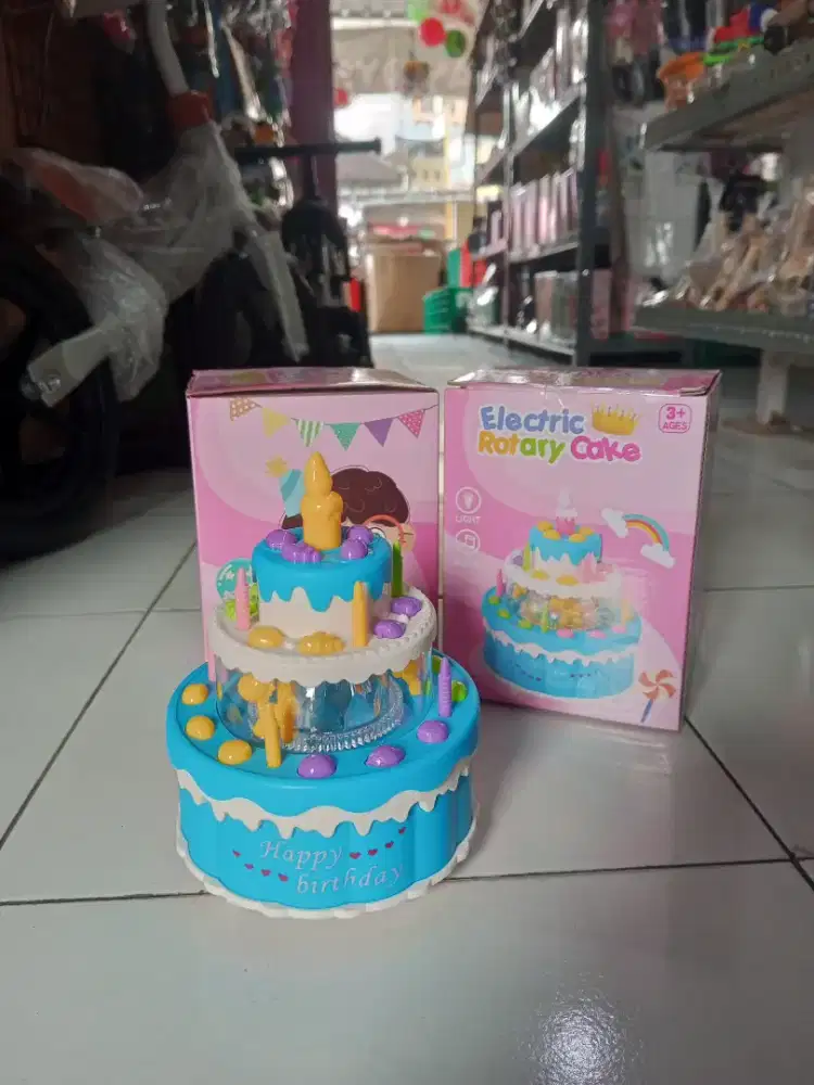 Mainan anak kue ulang tahun baterai