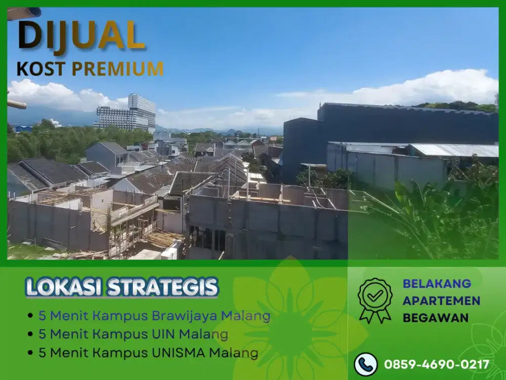 Cocok Dibangun Kos Kosan 5 Menit Kampus UMM Malang Jual Kost Sertifikat