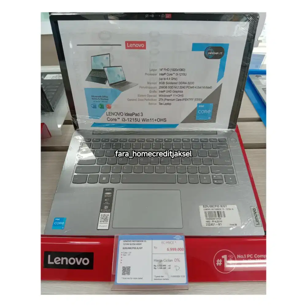 Lenovo Notebook I3-121SU 8/256 Gray