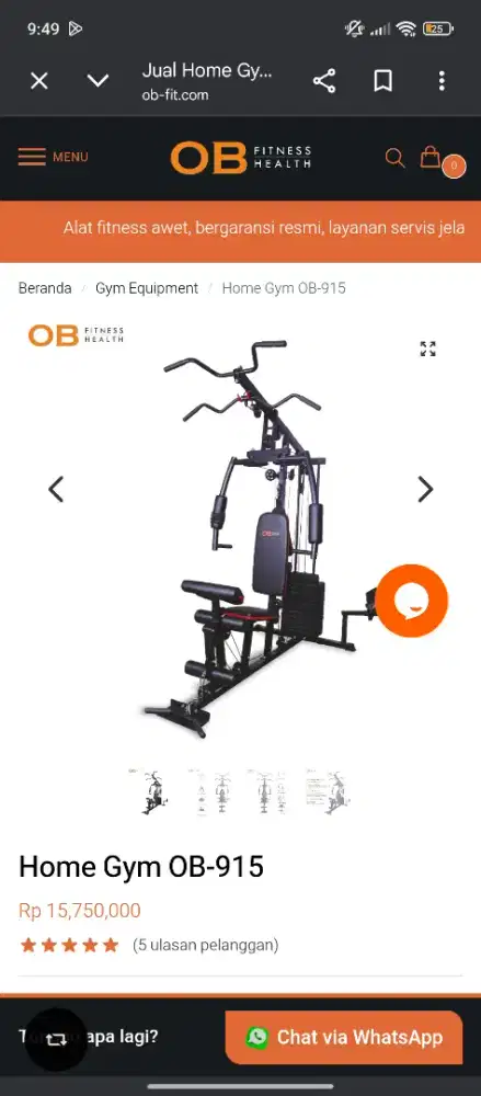 Home gym ob 915 Baru belum dipakai
