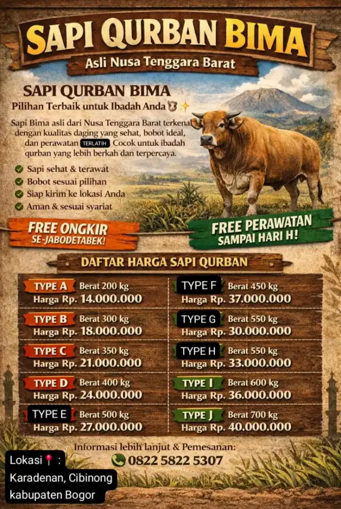 Jual sapi qurban
